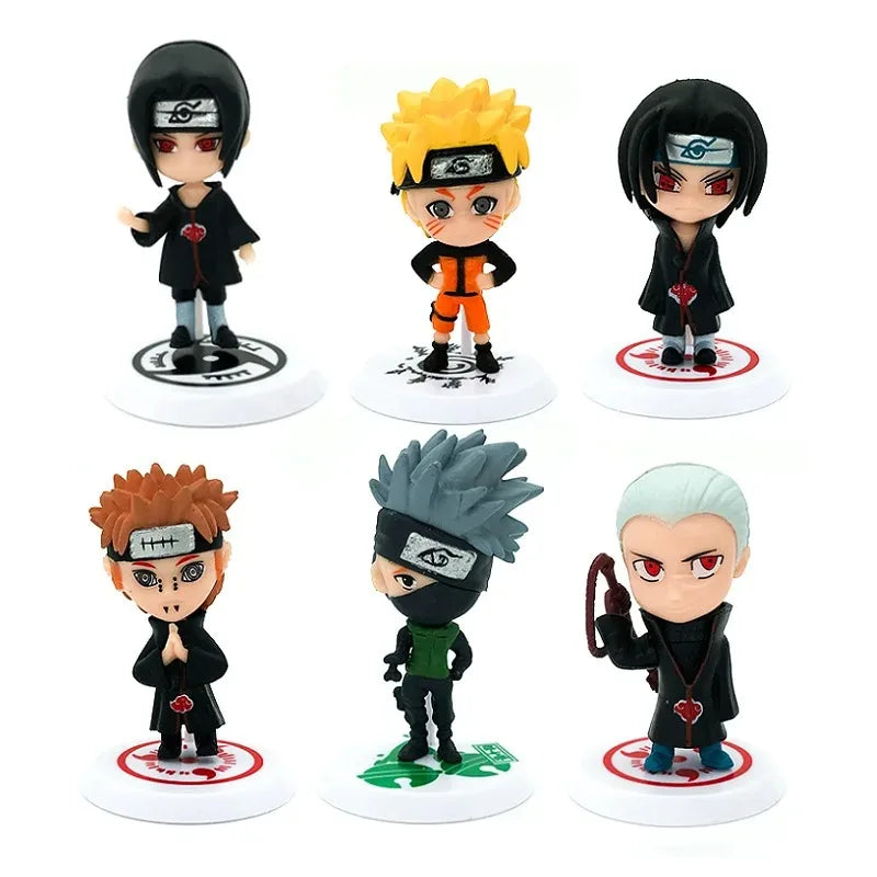 6 Pcs/Lot NARUTO Sasuke Gaara Uchiha Madara Figure 7-8cm
