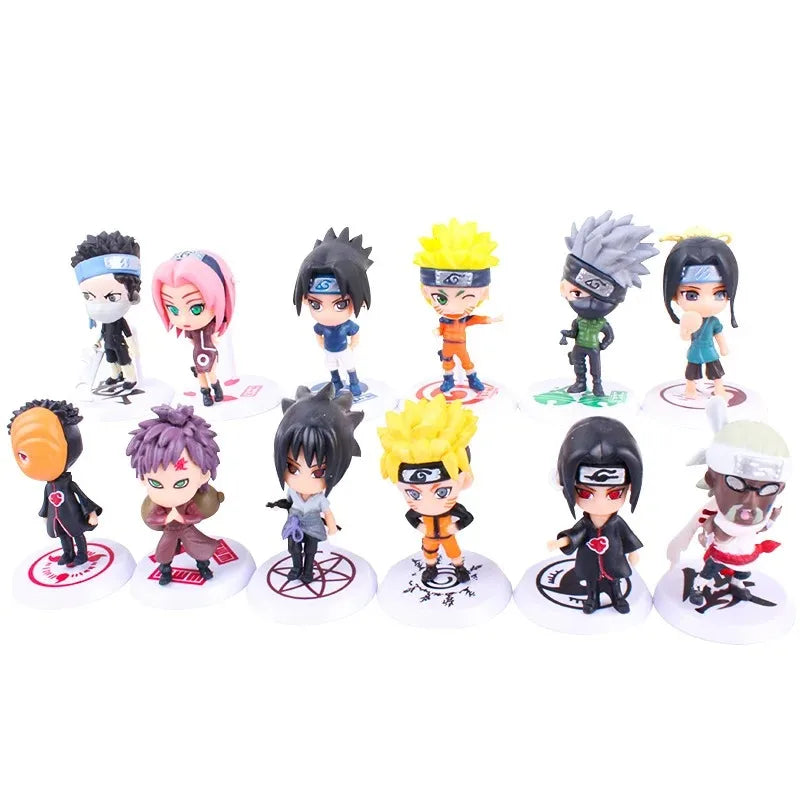 6 Pcs/Lot NARUTO Sasuke Gaara Uchiha Madara Figure 7-8cm