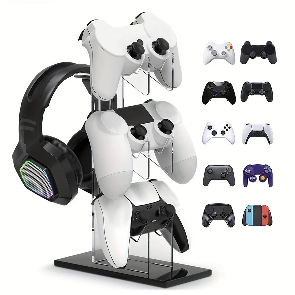 Universal 3-layer controller holder and headphone holder