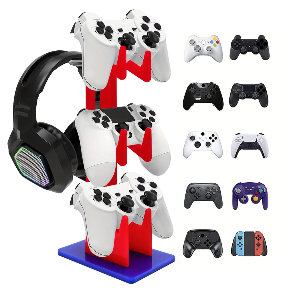 Universal 3-layer controller holder and headphone holder